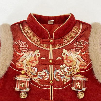 Children's Traditional boy's Clothing Duofu 多福 Chinese Kid's Lunar New Year Velvet Hanfu Suit