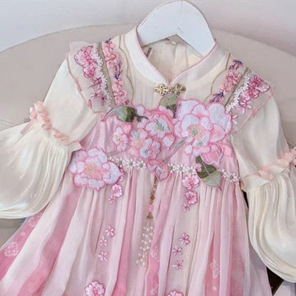 TANG Dynasty Dress Children's Taozhiyaoyao 桃之夭夭 Ruqun  Spring Summer Autumn
