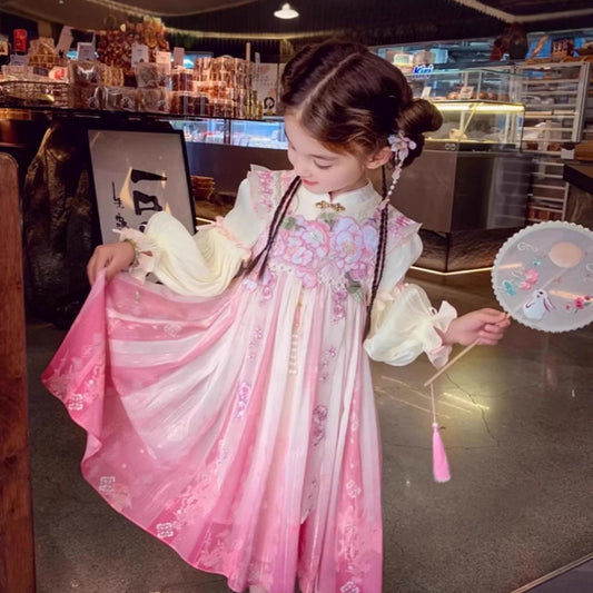 TANG Dynasty Dress Children's Taozhiyaoyao 桃之夭夭 Ruqun  Spring Summer Autumn