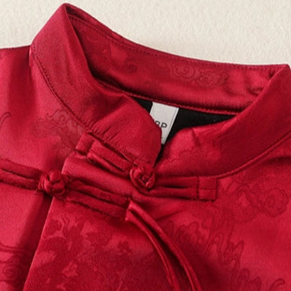 Children's Modern Hanfu Clothing Shuangquan 双全 Chinese Kid's Lunar New Year Velvet Suit