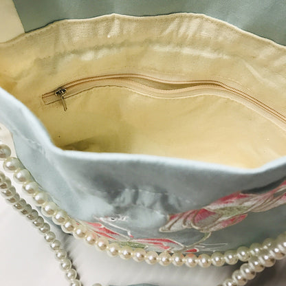 Chinese Style Drawstring Handbag Pearl Embroidery Bags Nang 囊