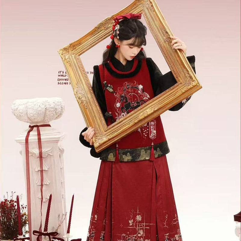 New Chinese Style Clothing Matahuazhi "马踏花枝" Women's Modern Velvet Hanfu Winter
