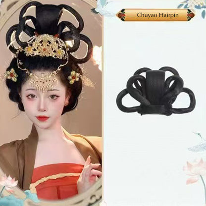 Chinese Traditional Hairstyle Tang Dynasty Chuyao Bun 楚瑶发髻 Hairpieces