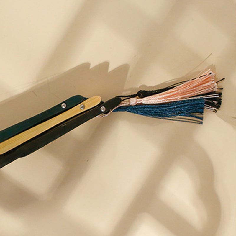 Traditional Chinese Narrow Edged Folding Translucent Fan Women Use