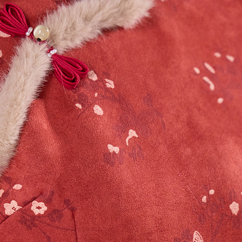 Women's Qipao Meiyue 梅约 Asian Dress Chinese Thicken Modern Hanfu Clothing Velvet Cheongsam