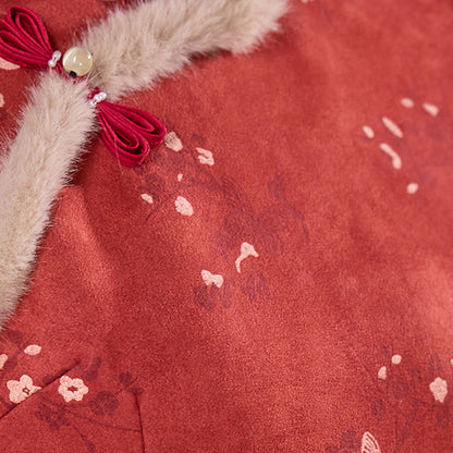 Women's Qipao Meiyue 梅约 Asian Dress Chinese Thicken Modern Hanfu Clothing Velvet Cheongsam