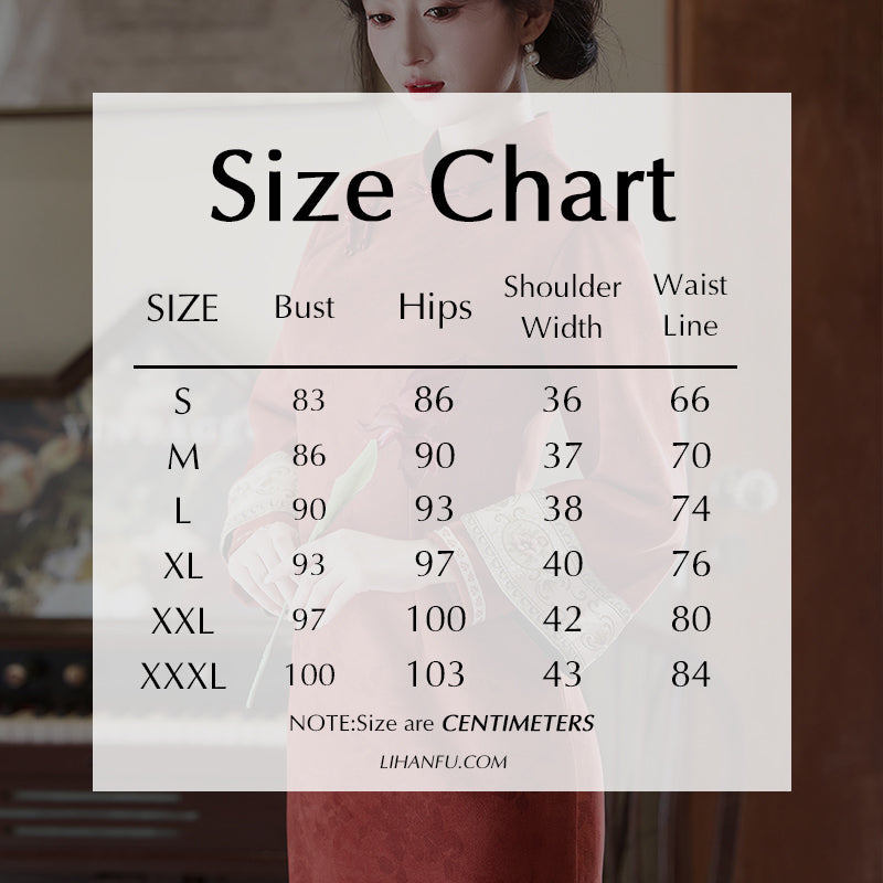 Women's Qipao Hexi 和熙 Asian Dress Chinese Thicken Modern Hanfu Clothing Velvet Cheongsam