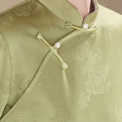 Women's Qipao Youqing 犹青 Asian Dress Chinese Thicken Modern Hanfu Clothing Velvet Cheongsam Winter Autumn