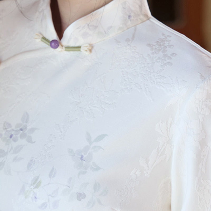 Women's Qipao Ruhua 入画 Asian Dress Chinese Modern Hanfu Clothing Velvet Cheongsam Winter