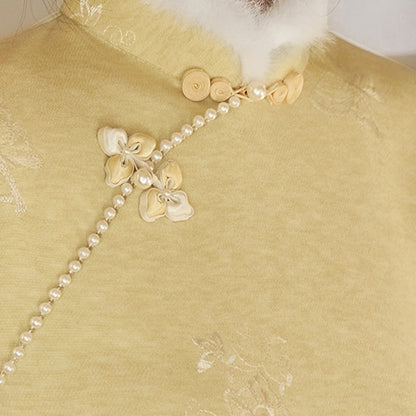 Women's Qipao Xiangling 香铃 Asian Thicken Dress Chinese Modern Hanfu Clothing Velvet Cheongsam Winter