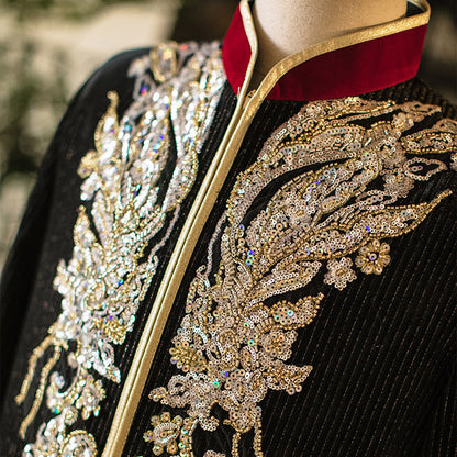 Men's Chinese Wedding Clothing Long Sleeves Lang 郎 Male Attire