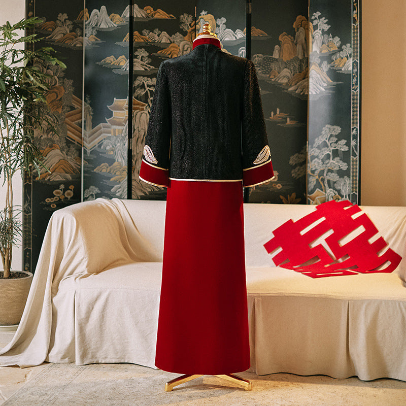 Men's Chinese Wedding Clothing Long Sleeves Lang 郎 Male Attire