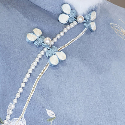 Women's Qipao Feidie 飞蝶 Asian Thicken Dress Chinese Modern Hanfu Clothing Velvet Cheongsam Winter