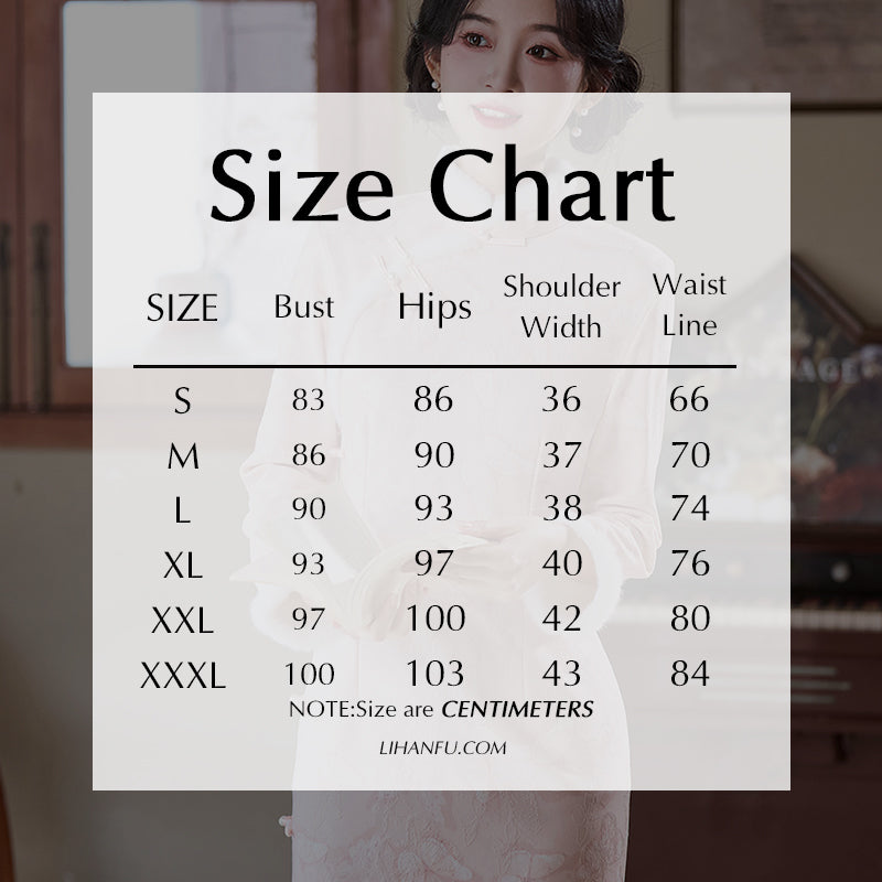 Women's Qipao Fendie 粉蝶 Asian Thicken Dress Chinese Modern Hanfu Clothing Velvet Cheongsam Winter