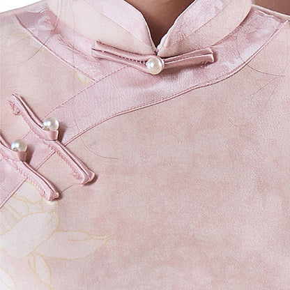 Women's Qipao Yuewanning 月腕凝 Asian Thicken Dress Chinese Modern Hanfu Clothing Velvet Cheongsam Winter