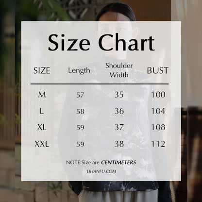 Thicken Vest Han Element Clothing Women's Moran 墨染 Modern Hanfu Thickened  Autumn Winter Spring