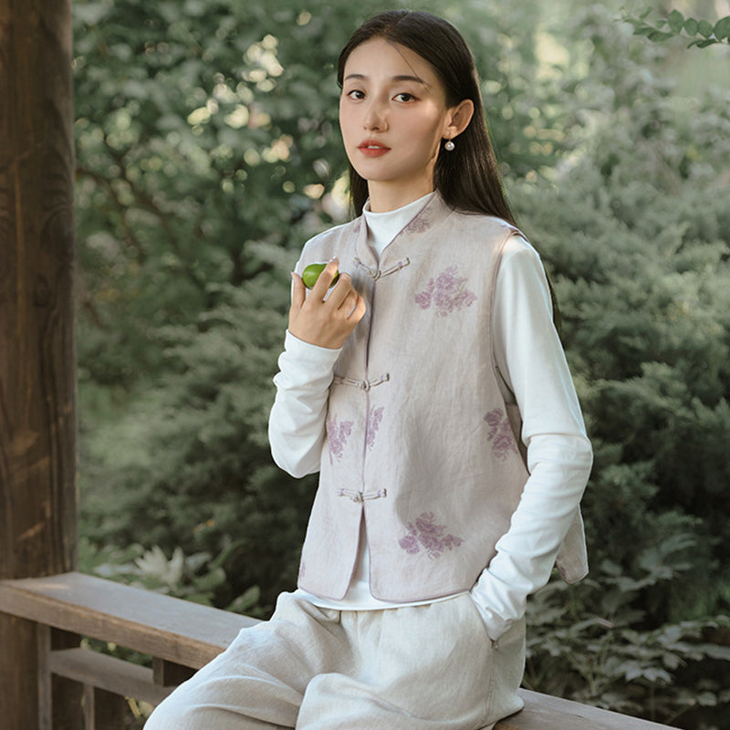 Thickened Vest Han Element Clothing Women's Pink Memory 粉色回忆 Modern Hanfu Autumn Winter