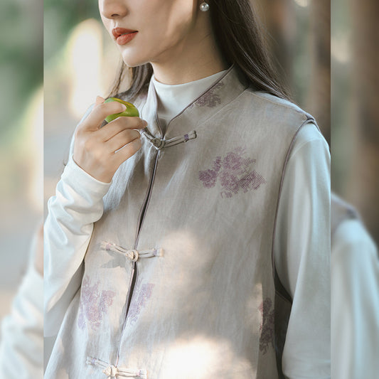 Thickened Vest Han Element Clothing Women's Pink Memory 粉色回忆 Modern Hanfu Autumn Winter