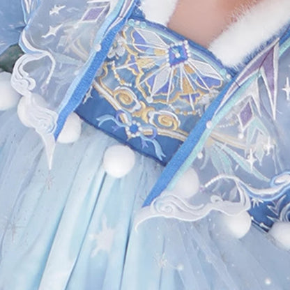 Tang Dynasty Girl Velvet Ruqun Bingmeng 冰梦 Children's Chinese Traditional Clothing Hanfu Suit