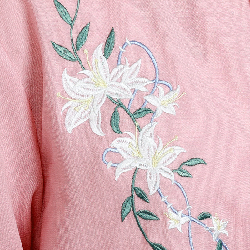 Women's Short Sleeved Huayuye 花与叶 Tai Chi Suit Clothing Summer