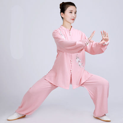 Women's Short Sleeved Huayuye 花与叶 Tai Chi Suit Clothing Summer