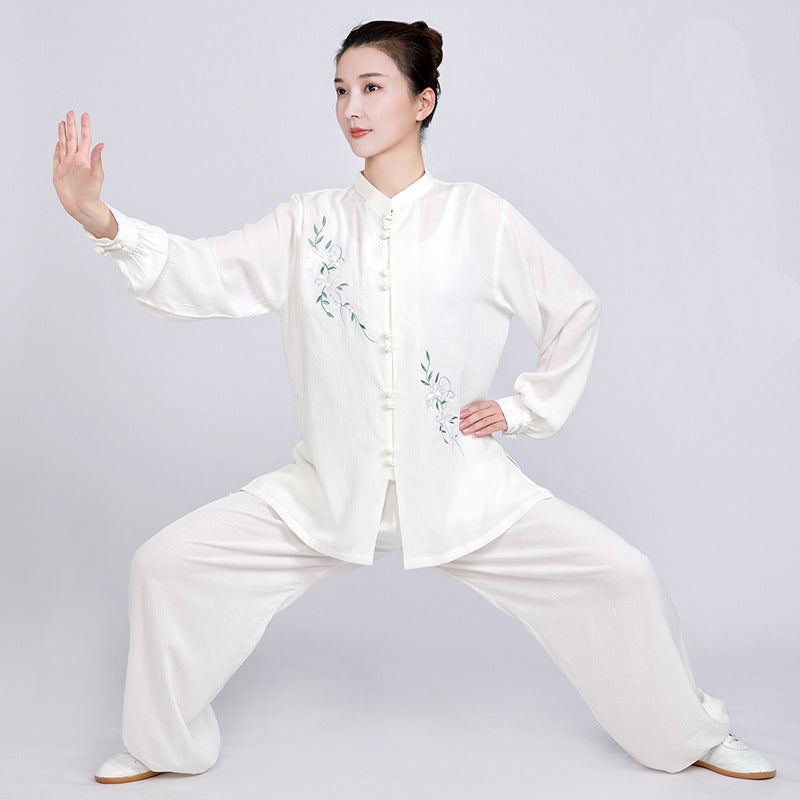 Women's Short Sleeved Huayuye 花与叶 Tai Chi Suit Clothing Summer