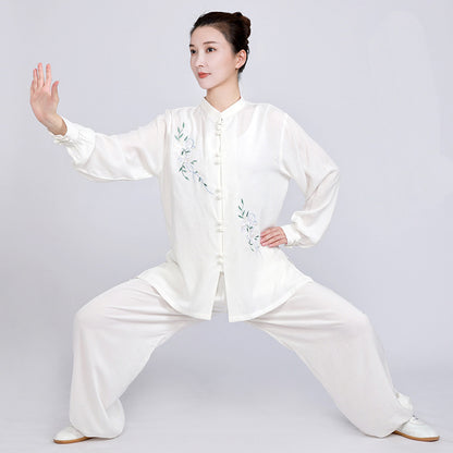 Women's Short Sleeved Huayuye 花与叶 Tai Chi Suit Clothing Summer