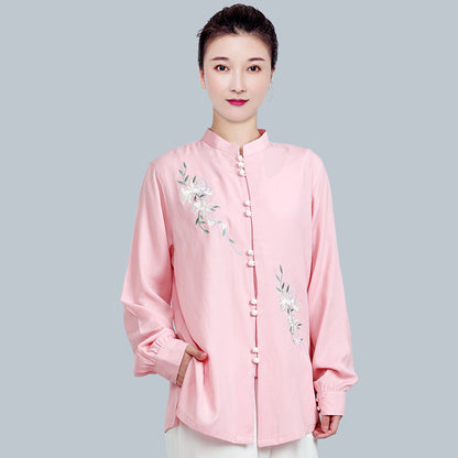 Women's Short Sleeved Huayuye 花与叶 Tai Chi Suit Clothing Summer