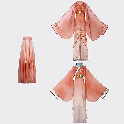 Warring States Clothing Liuhuoyingxiao 榴火映绡 Women's Hanfu Clothing  Spring Summer Autumn