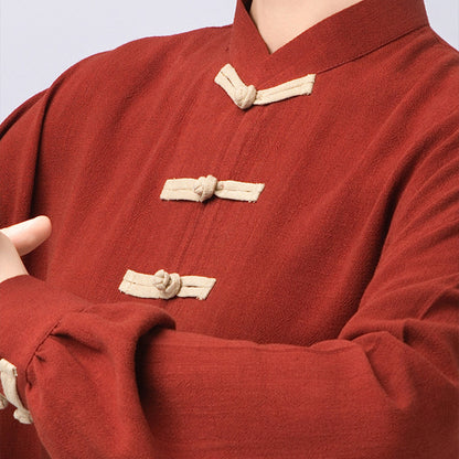 Thickened Tai Chi Quan Clothing Sanyuan 三元 Gender Neutral Chinese Kungfu Traditional Linen Hanfu Autumn Winter