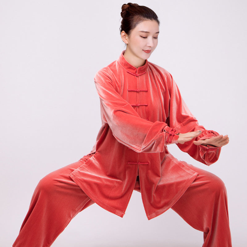 Thickened Tai Chi Quan Velvet Penglai 蓬莱 Clothing  Gender Neutral Chinese Kungfu Traditional Hanfu Autumn Winter