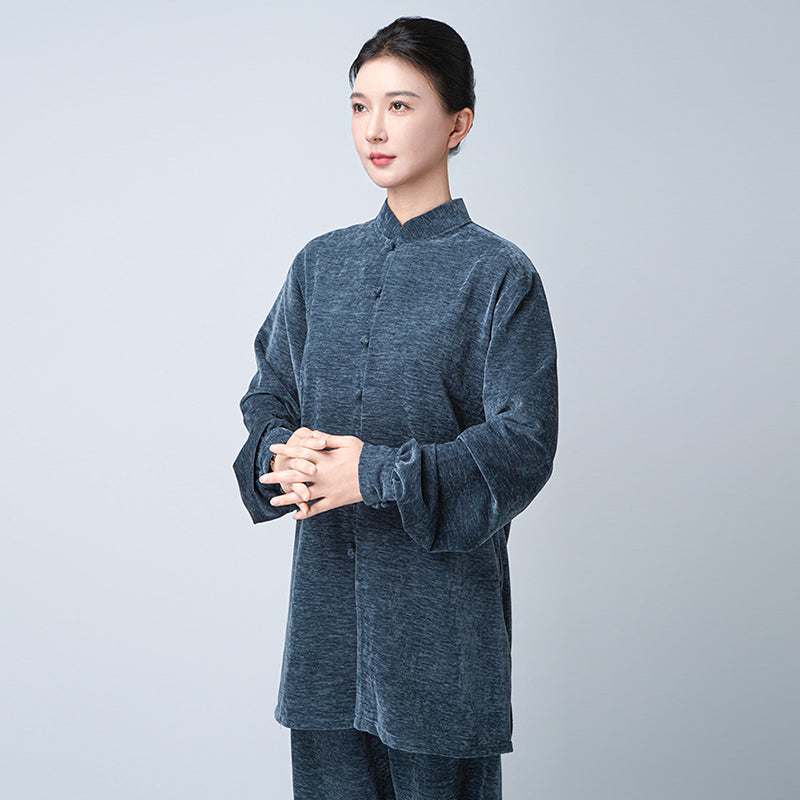 Thickened Tai Chi Quan Velvet Taiqing 太清 Clothing Gender Neutral Chinese Kungfu Traditional Hanfu Autumn Winter