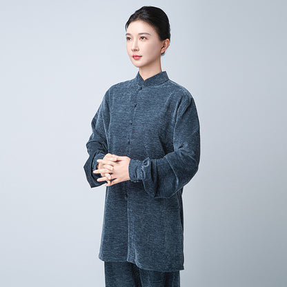 Thickened Tai Chi Quan Velvet Taiqing 太清 Clothing Gender Neutral Chinese Kungfu Traditional Hanfu Autumn Winter