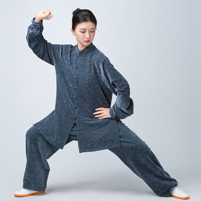 Thickened Tai Chi Quan Velvet Taiqing 太清 Clothing Gender Neutral Chinese Kungfu Traditional Hanfu Autumn Winter