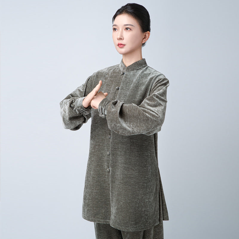 Thickened Tai Chi Quan Velvet Taiqing 太清 Clothing Gender Neutral Chinese Kungfu Traditional Hanfu Autumn Winter