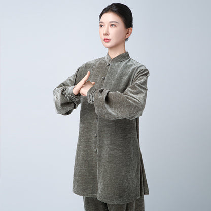 Thickened Tai Chi Quan Velvet Taiqing 太清 Clothing Gender Neutral Chinese Kungfu Traditional Hanfu Autumn Winter