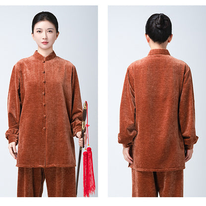 Thickened Tai Chi Quan Velvet Taiqing 太清 Clothing Gender Neutral Chinese Kungfu Traditional Hanfu Autumn Winter