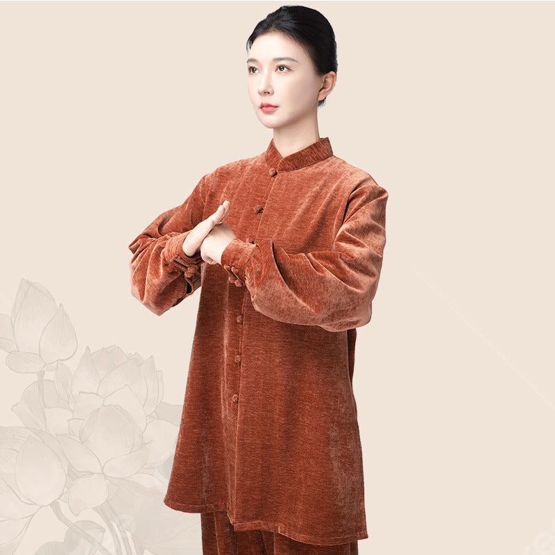 Thickened Tai Chi Quan Velvet Taiqing 太清 Clothing Gender Neutral Chinese Kungfu Traditional Hanfu Autumn Winter