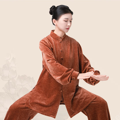 Thickened Tai Chi Quan Velvet Taiqing 太清 Clothing Gender Neutral Chinese Kungfu Traditional Hanfu Autumn Winter