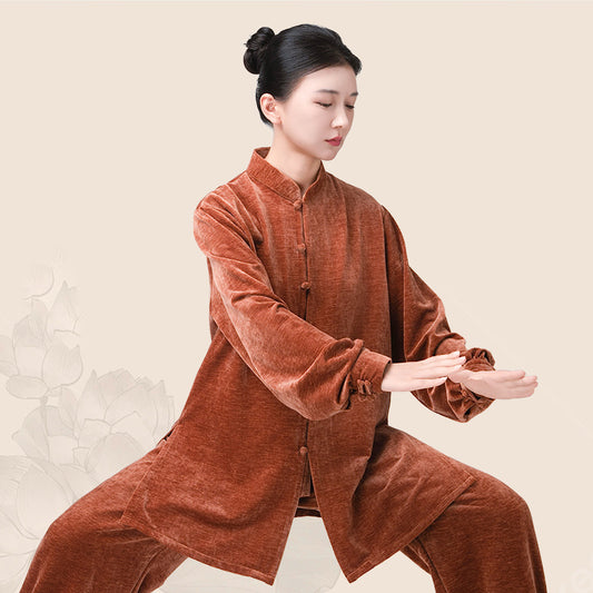 Thickened Tai Chi Quan Velvet Taiqing 太清 Clothing Gender Neutral Chinese Kungfu Traditional Hanfu Autumn Winter