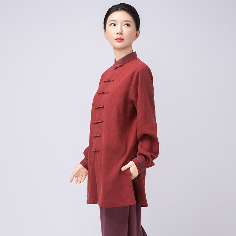 Thickened Tai Chi Quan Clothing Nanhua 南华 Gender Neutral Chinese Kungfu Traditional Linen Hanfu Autumn Winter