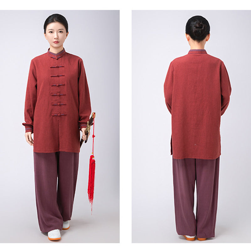 Thickened Tai Chi Quan Clothing Nanhua 南华 Gender Neutral Chinese Kungfu Traditional Linen Hanfu Autumn Winter