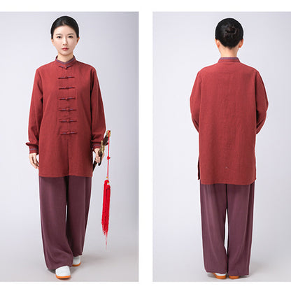 Thickened Tai Chi Quan Clothing Nanhua 南华 Gender Neutral Chinese Kungfu Traditional Linen Hanfu Autumn Winter