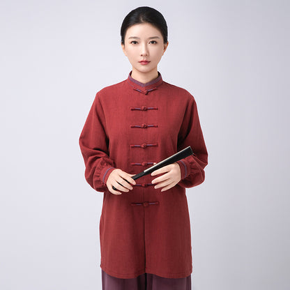 Thickened Tai Chi Quan Clothing Nanhua 南华 Gender Neutral Chinese Kungfu Traditional Linen Hanfu Autumn Winter