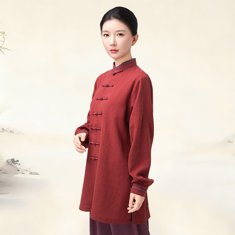 Thickened Tai Chi Quan Clothing Nanhua 南华 Gender Neutral Chinese Kungfu Traditional Linen Hanfu Autumn Winter