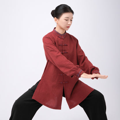 Thickened Tai Chi Quan Clothing Nanhua 南华 Gender Neutral Chinese Kungfu Traditional Linen Hanfu Autumn Winter