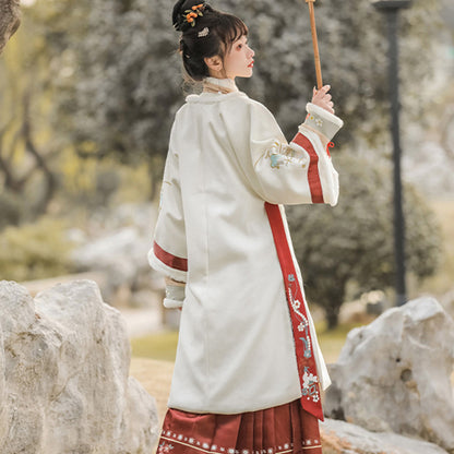 Ming Dynasty Dress Women's Mamian Skirt Yan 滟 Chinese Lunar New Year Clothing  Winter