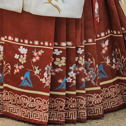 Ming Dynasty Dress Women's Mamian Skirt Yan 滟 Chinese Lunar New Year Clothing  Winter