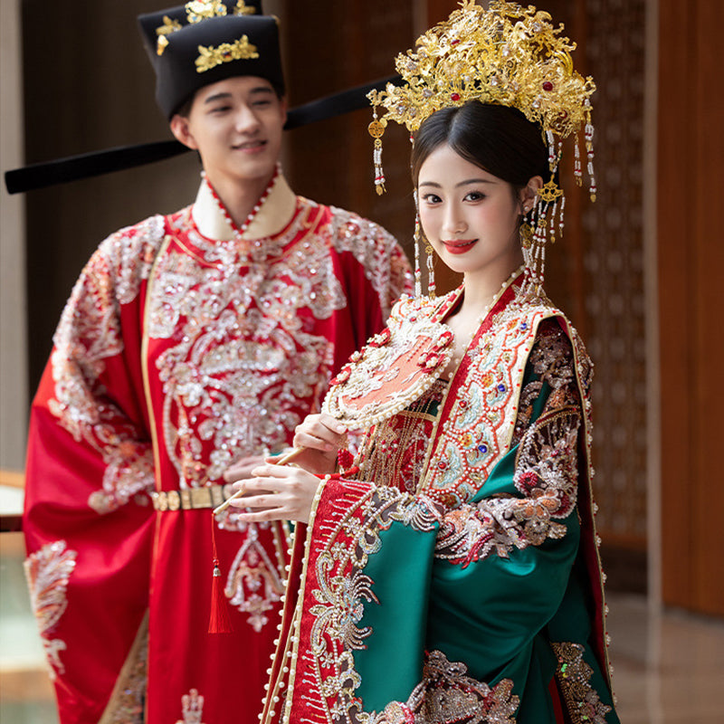 Song Dynasty Women's Chinese Wedding Gown Clothes Linxiaqingfeng 林下清风 Men's Customs Traditional Male Hanfu Dress