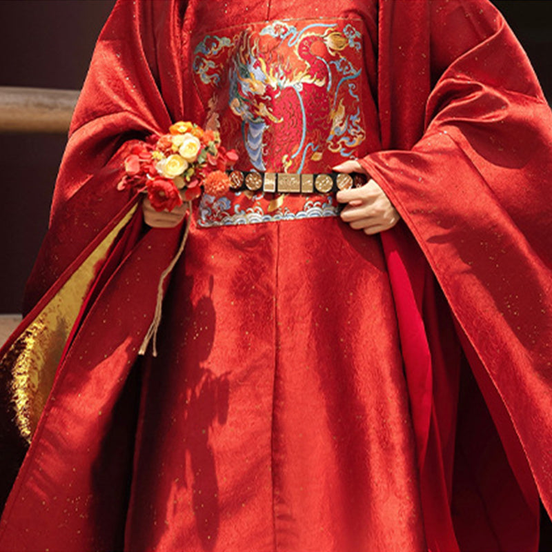 Women's Chinese Wedding Gown Clothes Linfengxi 麟凤栖 Men's Customs Traditional Male Hanfu Dress